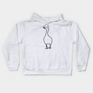 White Goose Wearing Stolen Hat Outline Kids Hoodie